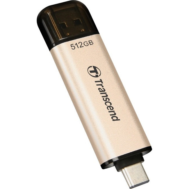 Transcend JetFlash 930C 512 GB USB 3.2 (Gen 1) Type A, USB 3.2 (Gen 1) Type C Flash Drive - Gold Transcend JetFlash 930C 512 GB USB 3.2 (Gen 1) Type A, USB 3.2 (Gen 1) Type C Flash Drive - Gold
